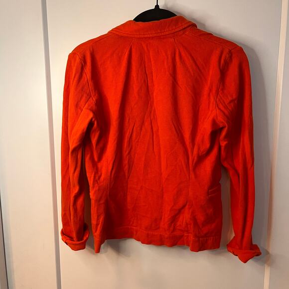 J. Crew Red 100% Cotton Blazer Gold Buttons Size XS - Picture 2 of 8